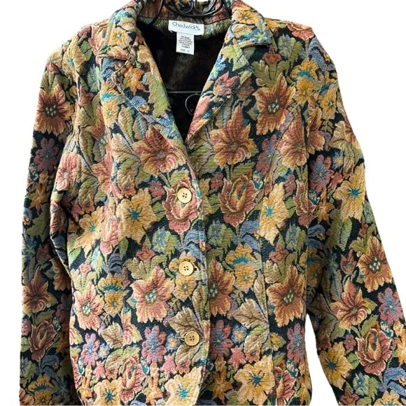 Vintage Chadwick’s Jacket Blazer Women’s Size 14 Cottagecore Floral - Picture 1 of 4